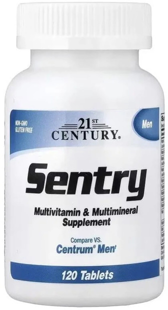 Мультивітаміни та мультимінерали для чоловіків, Sentry Men, Multivitamin & Multimineral Supplement, 21st Century, 120 таблеток
