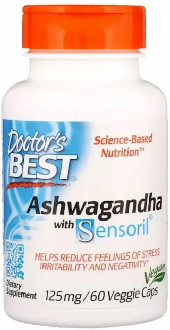 Ашваганда Doctor's Best Ashwagandha 125 мг, 60 капсул