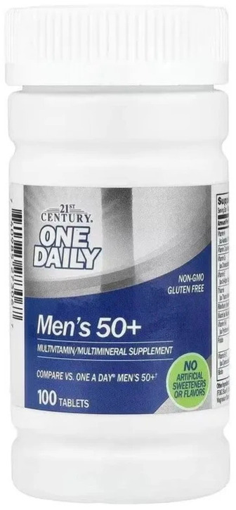 Щоденні Мультивітаміни та Мінерали для чоловіків 50+, One Daily, Men's 50+, 21st Century, 100 таблеток
