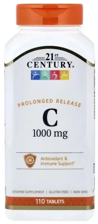 Вітамін C, 1000 мг, пролонгованої дії, Vitamin C, 21st Century, 110 таблеток
