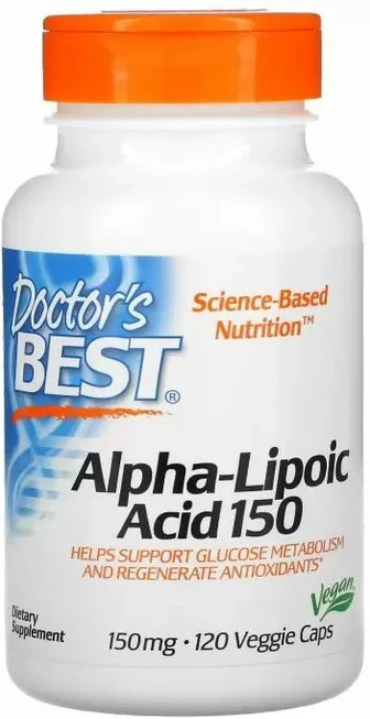 Дієтична добавка Doctor's Best Альфа-ліпоєва кислота, 150 мг, 120 капсул