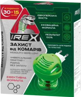 Електрофумігатор IreX з рідиною від комарів 45 ночей