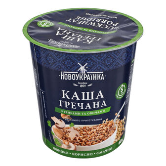 Каша Новоукраїнка гречана з грибами та овочами 60г