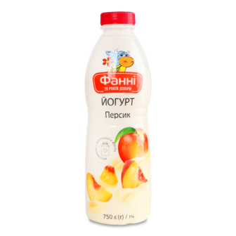 Йогурт персик 1% ТМ Фаннi, 750г