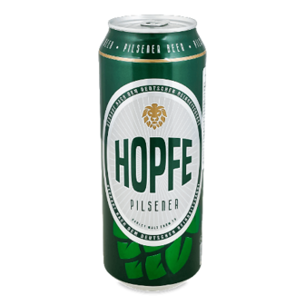 Пиво Hopfe Pilsener світле з/б 0,5л (0,5л)