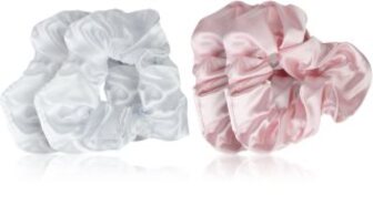 Satin Scrunchies Pink & White