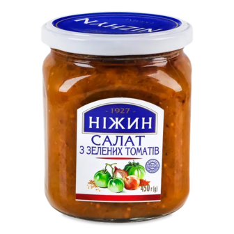 Салат Ніжин з томатів зелених пастеризований с/б (450г)