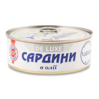 Сардина Де Люкс атлантична в олії 240г ж/б з ключем Валміс
