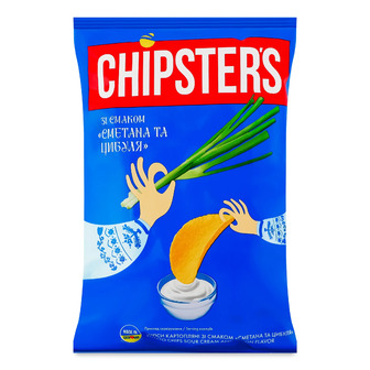 Чипси Chipster's Сметана та цибуля картопляні 60 г (4823127301692)