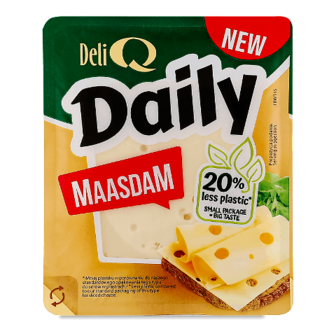 Сир Deli Q Daily Маасдам 45% DE з коров’ячого молока слайси 150г