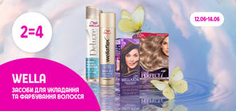 2=4 на всі засоби для укладання та фарбування волосся ТМ Wella