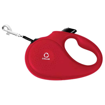 Повідець-рулетка Collar для собак, розмір XS, 12 кг, 3 м, стрічка, червоний