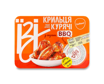 Крильця курячі Глобино Їзі запеч з соусом BBQ охол (350г)