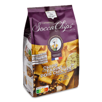 Чипси Socca Chips з нуту зі смаком часнику 120г (120г)