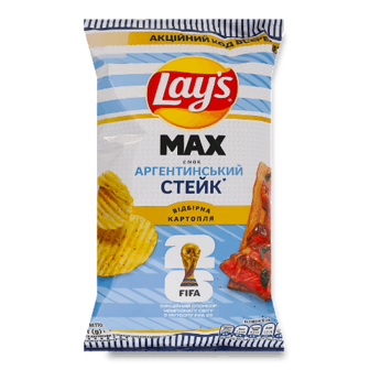 Чипси Lay's Max рифлені смак аргентинський стейк 95г