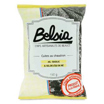 Чипси Belsia картопляні смак часнику та базиліку 150г