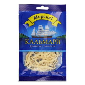 Кальмар Морські сушений солоний 30г