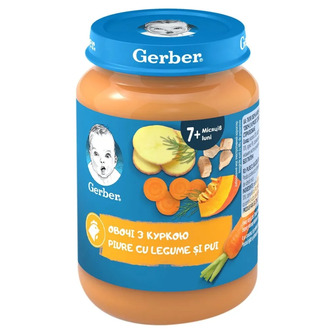 Пюре Gerber Овочі з куркою 190 г (8445292315043)