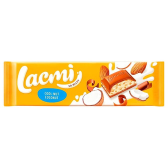 Шоколад молочний Roshen Lacmi Cool-Nut-Coconut з мигдалем та кокосом 280 г (4823077638824)
