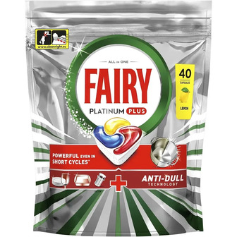 Капсули для посудомийних машин Fairy Platinum Plus лимон 40 шт (8001090952226)
