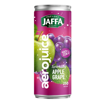Сік Jaffa Aerojuice яблучно-виноградний відновлений освітлений газований пастеризований 250 мл (4820264291671)