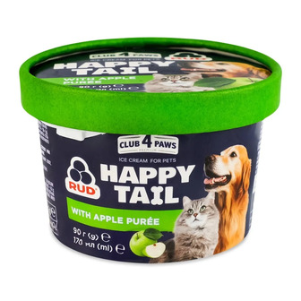 Корм додатковий для домашніх тварин Club 4 Paws Морозиво Happy tail з яблучним пюре 90 г (4823097819814)