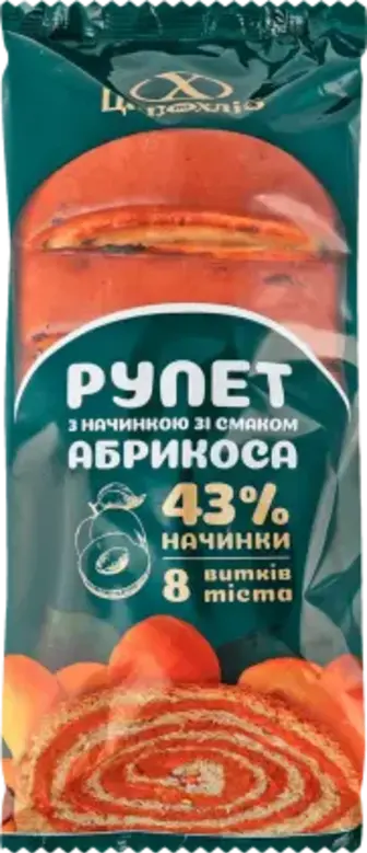 Рулет Цар Хліб з начинкою зі смаком абрикоса 350 г