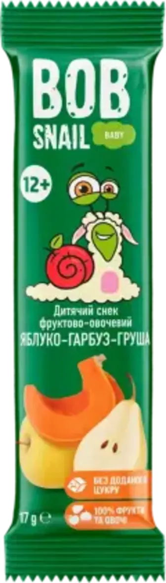 Снек Bob Snail Яблуко-гарбуз-груша 17 г