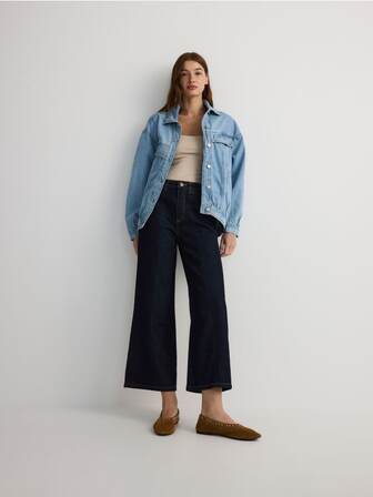 Джинси wide leg з прошиванням