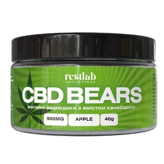 РЕСТЛАБ ведмедики желейні CBD Bears ЯБЛУКО банка 40г