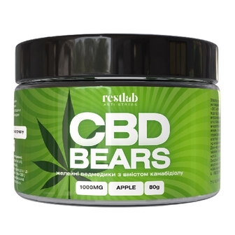 РЕСТЛАБ ведмедики желейні CBD Bears ЯБЛУКО банка 80г