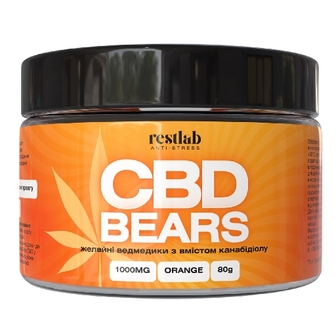 РЕСТЛАБ ведмедики желейні CBD Bears АПЕЛЬСИН банка 80г