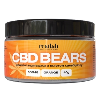РЕСТЛАБ ведмедики желейні CBD Bears АПЕЛЬСИН банка 40г