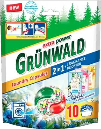 Капсули для прання Grunwald 2 in 1 універсальні з парфумованим кондиціонером 10 шт