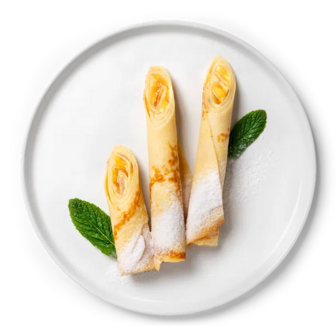 Млинці на молоці з фруктами (100г)