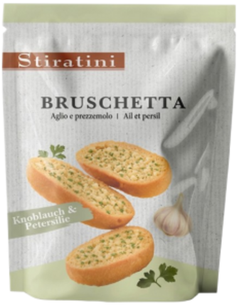 Брускети Stiratini зі смаком часнику та петрушки 160 г