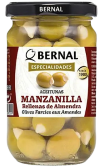 Оливки Bernal фаршировані мигдалем 300 г