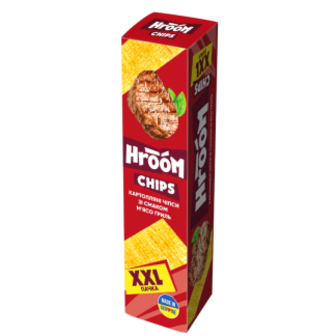 Чипси Hroom XXL М’ясо гриль пластинки 100г