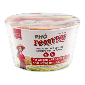 Локшина Simply Food Фо рисова зі смаком том яму швидкого приготування 80г