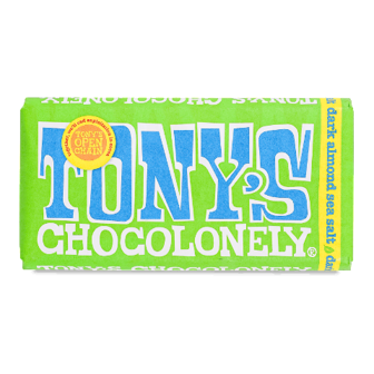 Шоколад чорний Tony's Chocolonely з мигдалем і морською сіллю 180г