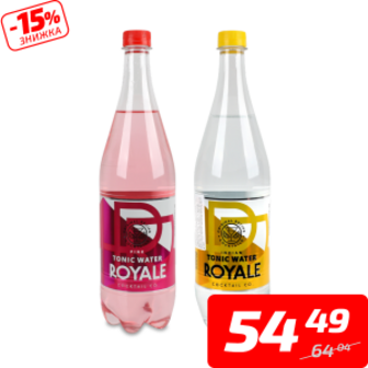 Напій безалкогольний газований «Indian Tonic» або «Pink Tonic», ТМ «Royale», 1 л