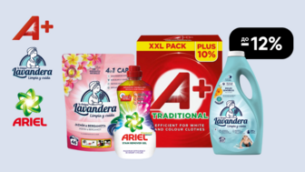 До -12% на засоби для прання  A+, Lavandera, Ariel