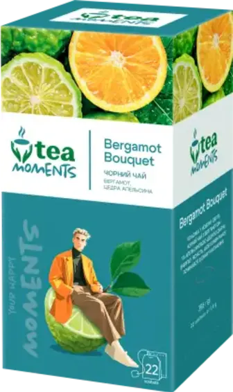 Чай Tea Moments Бергамот чорний 22 саше по 1.8 г