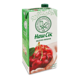 Нектар Наш Сік Яблуко вишня пастеризований (1,93л)