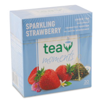 Чай Sparkling Strawberry зелений байховий 20*1,7г в пірамідках Tea Moments