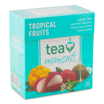 Чай Tropical Fruits зелений байховий 20*1,7г в пірамідках Tea Moments