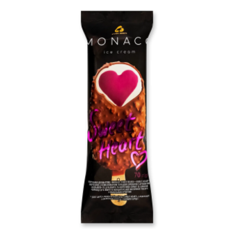 Морозиво Три Ведмеді Monaco Magic Heart Асаї-лимон в глазурі 70г