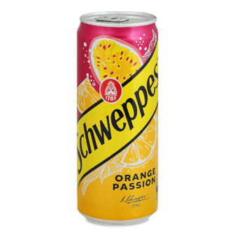 Напій Schweppes Orange Passion безалкогольний газований з/б 0,33л