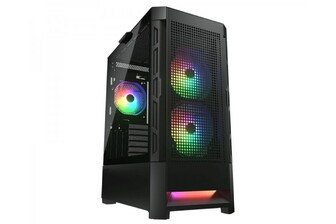 Корпус комп'ютерний Cougar AIRFACE RGB Black, Ігровий, скляне вікно, чорний