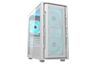 Корпус комп'ютерний Cougar UNIFACE MINI RGB White, 2*140mm, 1*120mm ARGB вентилятори передвстановлені, mATX/mini-ITX, USB3.0 x 2, USB3.0x2, USB2.0x1, Audio x1, скляне вікно білий